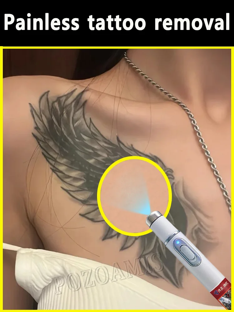 Various sizes of tattoo patterns and shapes disappear