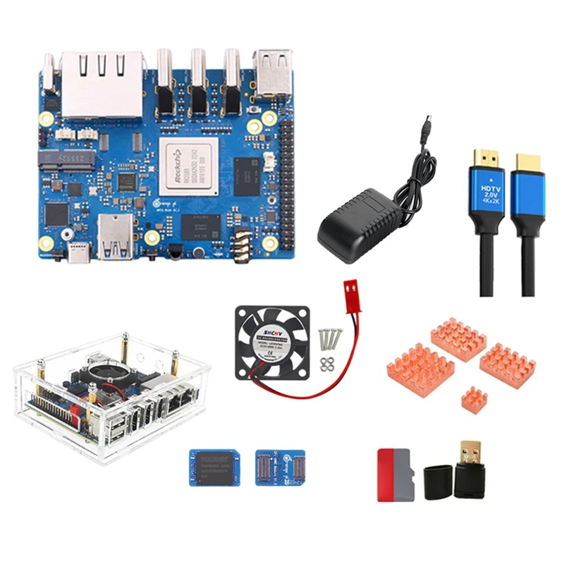 Voor Sinaasappelschil 5 Plus 16Gb Ram + 256Gb Emmc Module Rk3588 Octa-Core Ondersteuning 8K Video 2.5G Wifi6 Bt Module Kit Duurzame Eu Plug