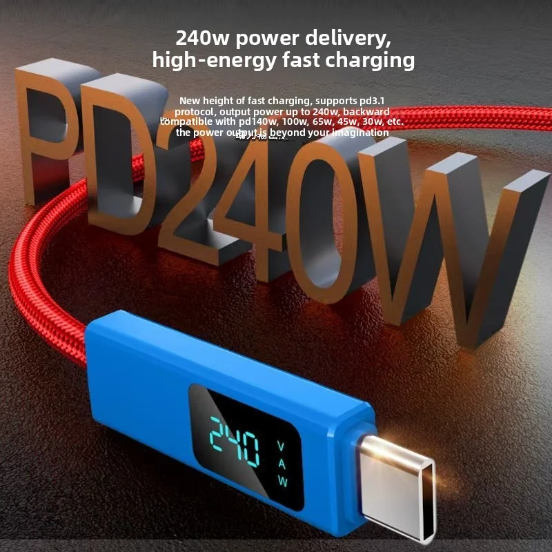 ANSEIP PD 240 واط USB C إلى USB C كابل PD3.1 شحن سريع لأجهزة الكمبيوتر المحمول ماك بوك آيفون 17 16 باد سامسونج S25 S24 5A PD كابل شحن