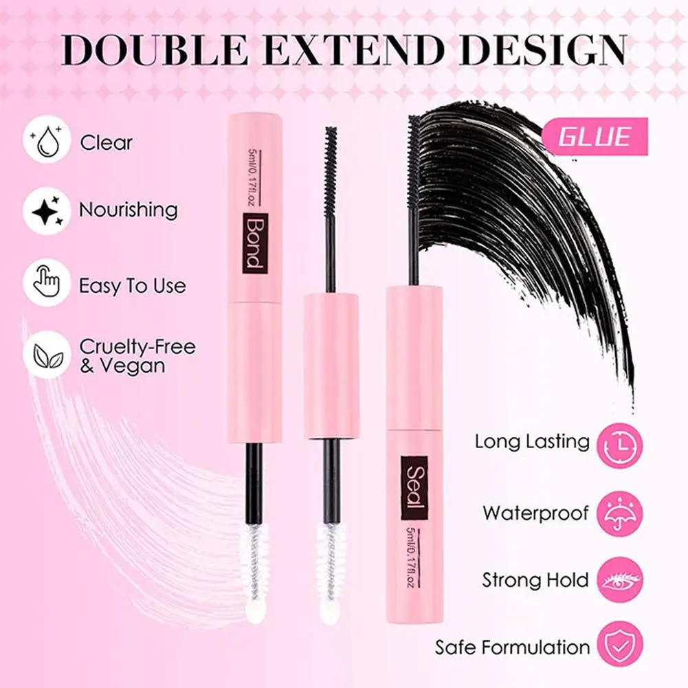 Wimpernbindung und Dichtung für Wimperncluster, langlebig, stark, fester Wimpernkleber, Wimpernkleber-Entferner, Pinzetten-Set, Wimpernverlängerungswerkzeug