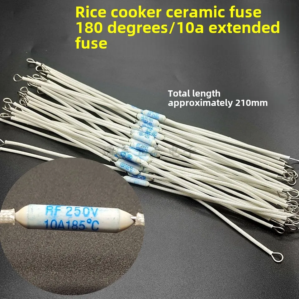 100Pcs copper wire,original rice cooker,rice cooker insurance,ceramic insurance tube 10A extended foot 250V long wire185 degrees