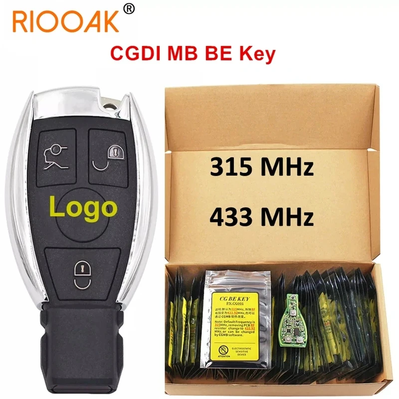 Original CGDI MB CG BE Key 315MHZ/433MHZ for Mercedes Benz Work with CGDI MB Programmer Support All FBS3 with 3B/4B Key Shell