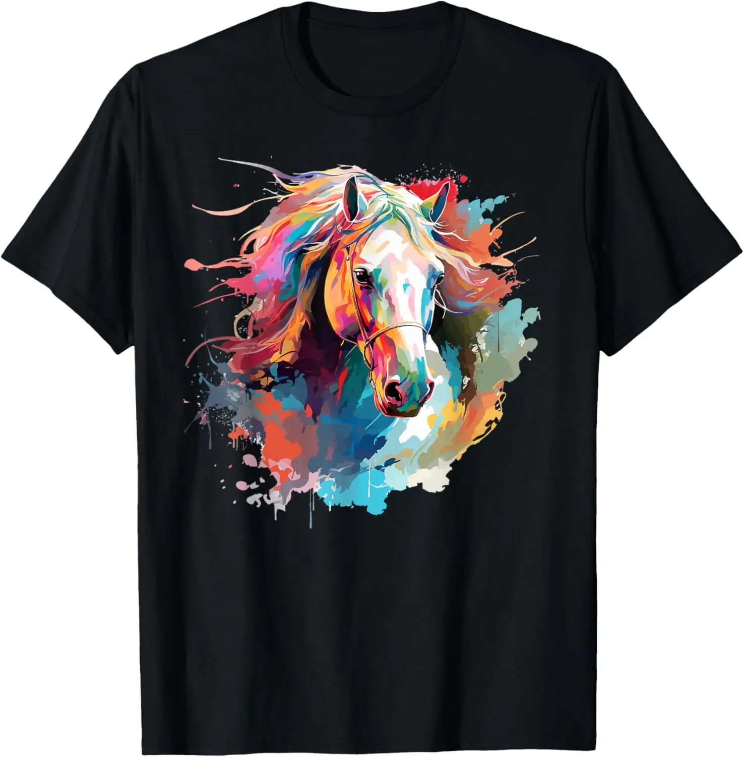 

Colorful Arabian Horse Lover Splash Art T-Shirt