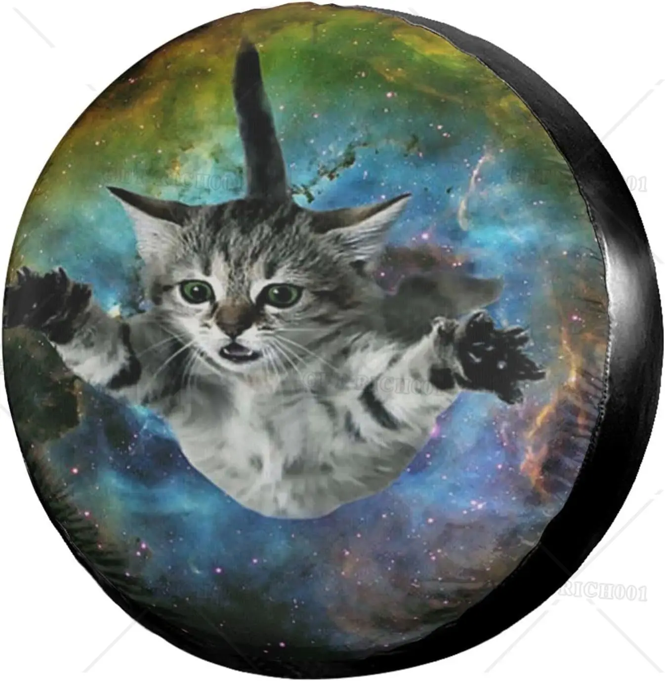 

Galaxy Sky Cat Spare Tire Covers Waterproof Dust-Proof Spare Wheel Cover Universal Fit for Trailer RV SUV Truck and Many Vehicle