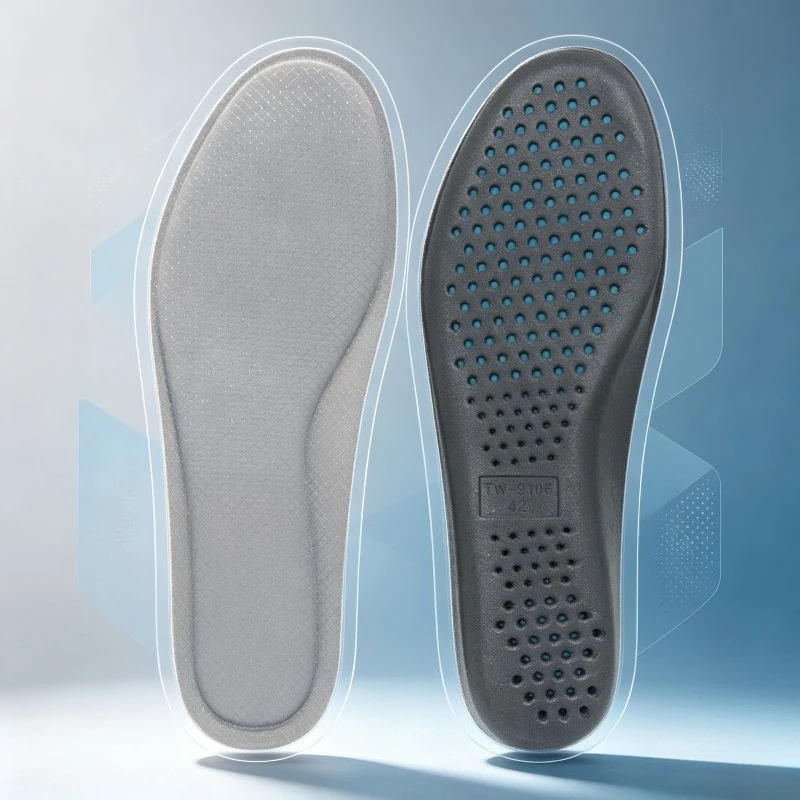 High Elastic Shock Absorbing EVA Fabric‑Covered Thick Sports Insoles, Breathable Sweat‑Absorbent Odor‑Resistant for Men & Women