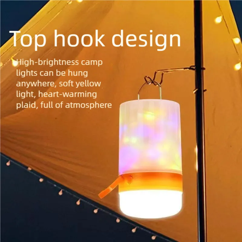 RGB Camping String Lights Outdoor Portable LED Tent Lamp Rechargeable Atmosphere Night Light Power Bank for Home Holiday Decor