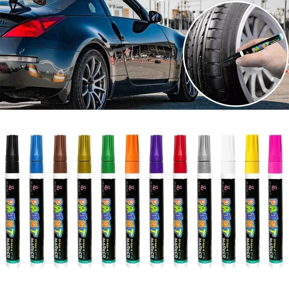 

Oil-Based Waterproof Marker Pen Permanent Car Tire Paint Pen for Metal,Tire,Wood,Fabric,Canvas,Rock,Plastic,DIY Crafts M4C3