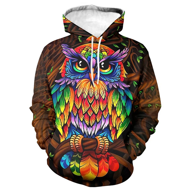 

Night Owl 3D Print Fashion Swearshirts Men Women Children Hooded Clothing Harajuku Casual Cool Autumn Hoodies Tops