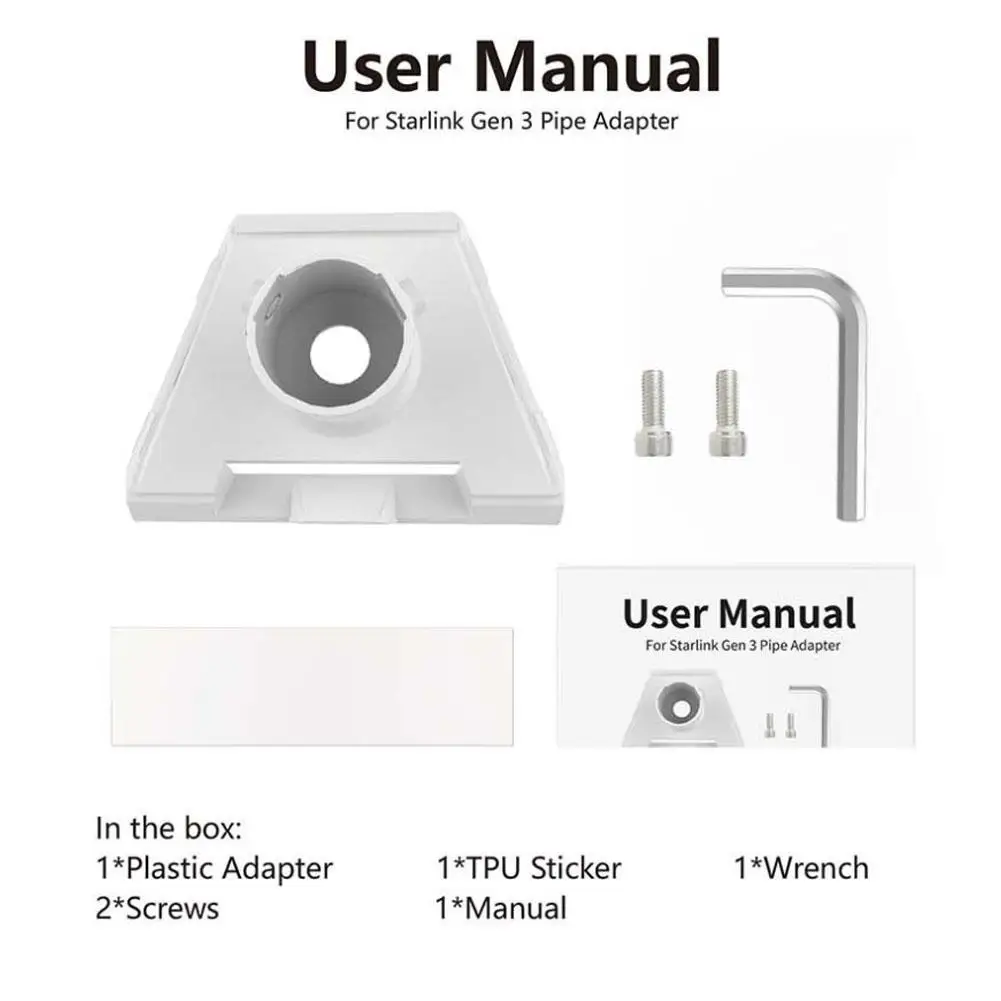 

For Starlink Gen3 Pipe Adapter Pole Mount Adapter Mounting Kit For STARLINK Standard Dish Satellite Antenna Router Bracket