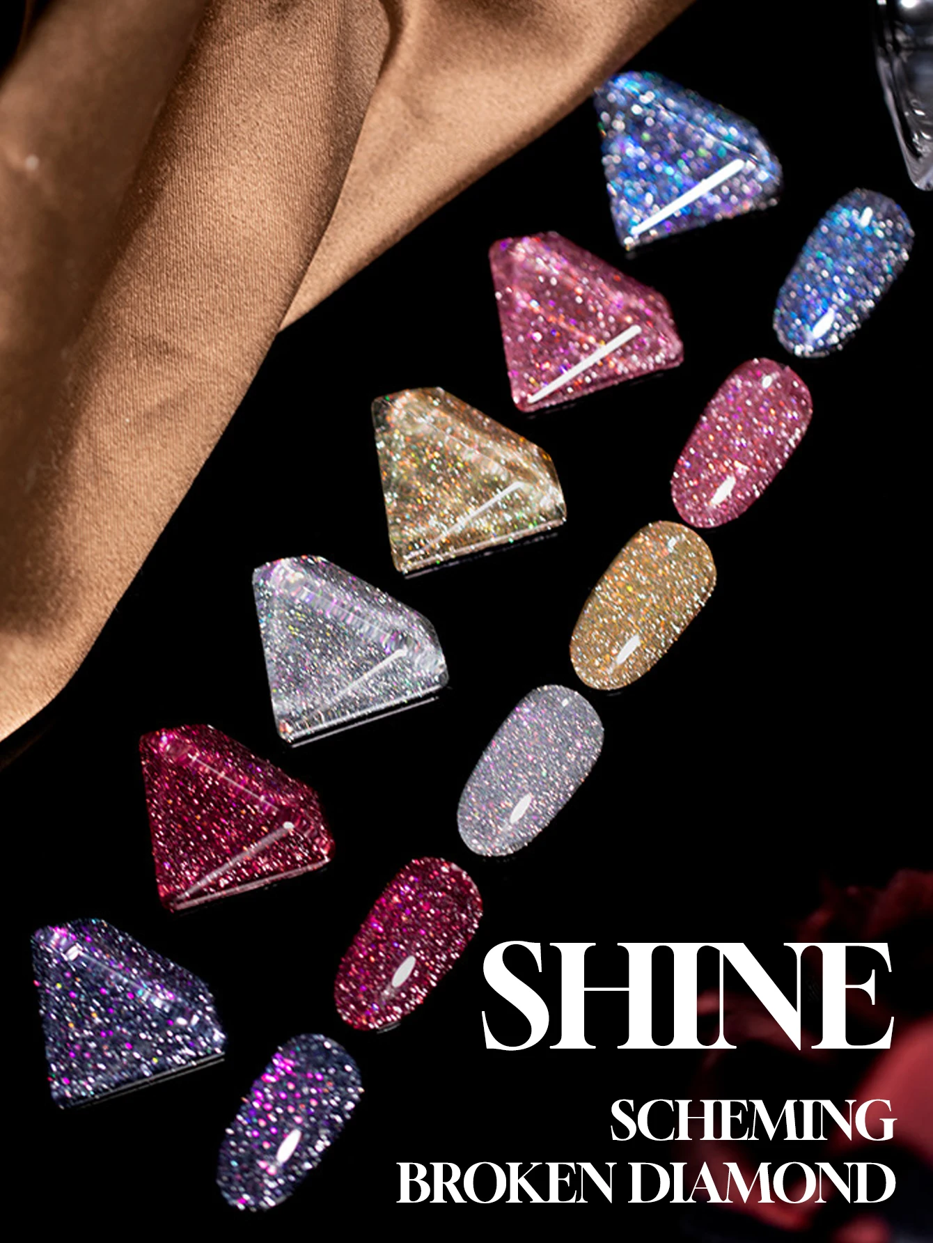 12 مللي 1 قطعة الأظافر البيضاء مبيعا وامض كسر الماس هلام طلاء الأظافر 2025 جديد ديسكو كبير الترتر ضوء ستار طلاء الأظافر #5