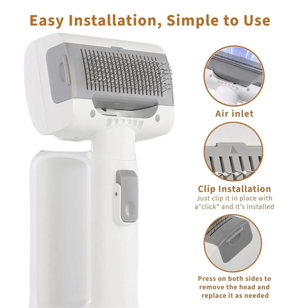 

(ABJZ) Вакуумная щетка для собак и кошек для удаления шерсти, груминг-щетка для чистки и вычесывания, вакуумная щетка для удаления шерсти с 5 насадками для ухода за животными