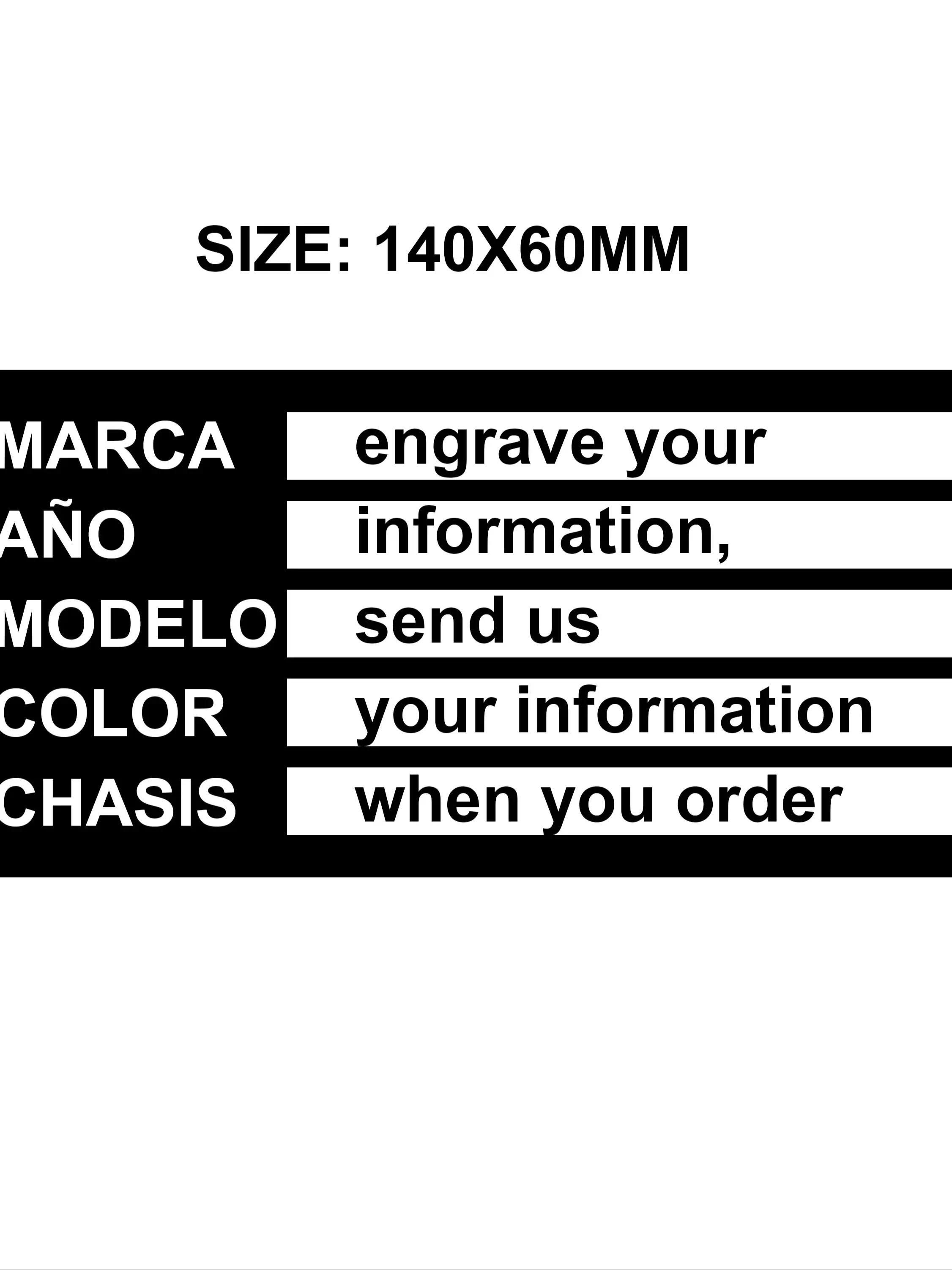 Plaques de poids de remorque gravées vierges ou personnalisées en aluminium PLANT PLATES ALL-VIN-CHASSIS-PLATES