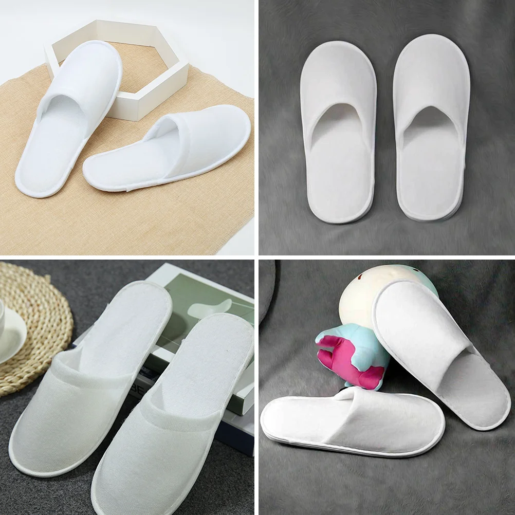 

10 Pairs Indoor Slipper Slippers on for Women Home Guest Disposable Travel Pedicure