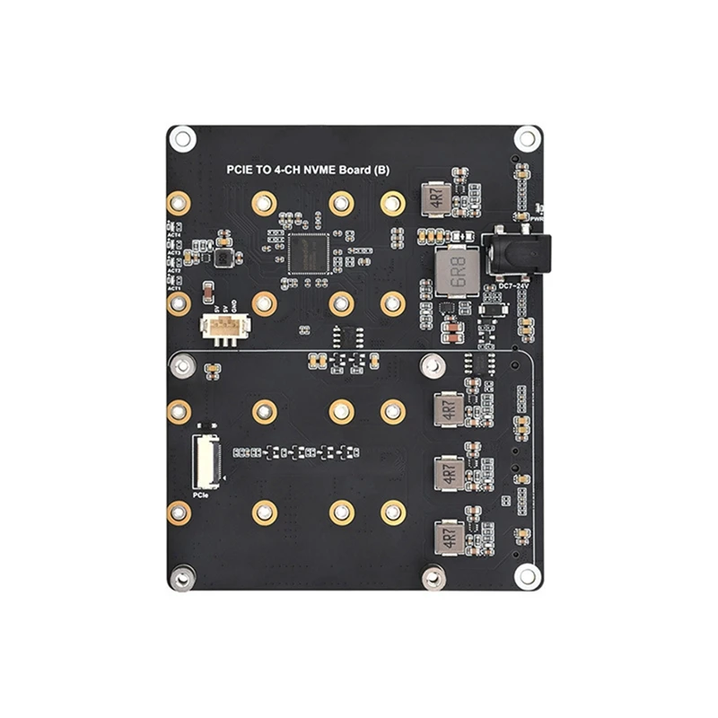 For Raspberry Pi 5 Pcie To 4-CH M.2 Nvme Adapter Board Compatible With 2280/2260/2242/2230 M.2 Hard Drives US Plug