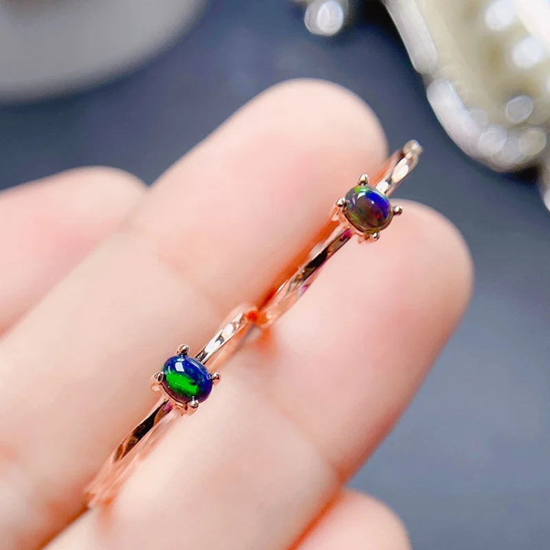 Natural Black Opal Rings for women silver 925 jewelry luxury gem stones 18k gold plated free shiping items Party Gifts