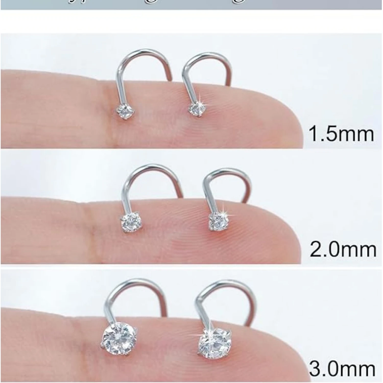 9pcs Nose Rings Hoop Nose Studs Sets for Women Men Hypoallergenic 316L Surgical Stainless Steel Hinged Clicker Segment