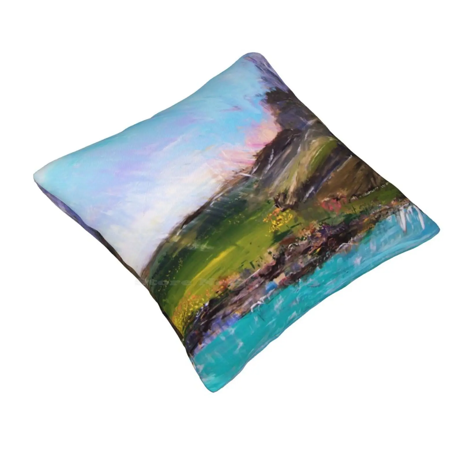 Mountains Throw Cushion Pillow Cover Mountains Spiritual Heavenly Messages Gorgeous Landscape Acrylic On Paintings Real Art