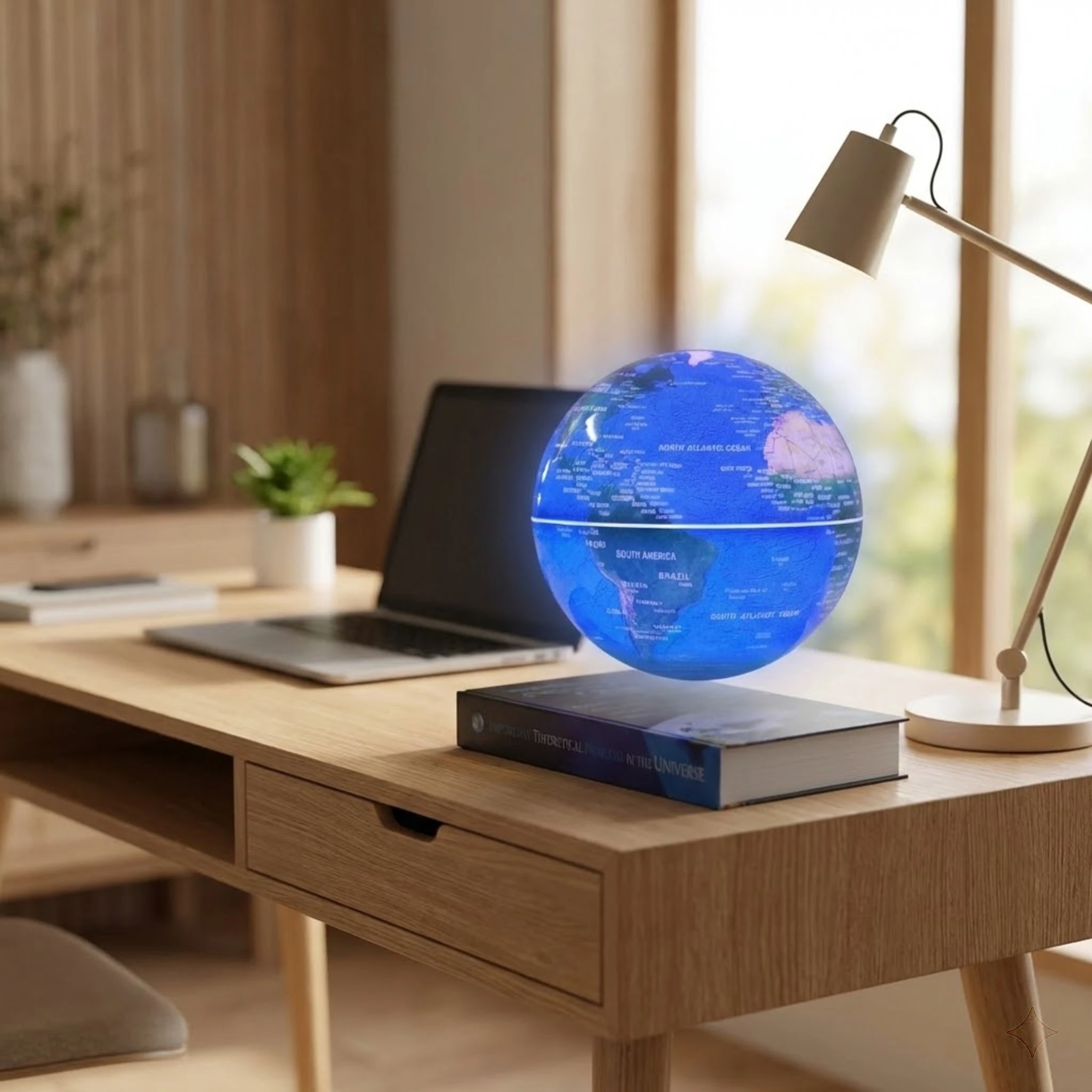 

6-дюймовый магнитный левитирующий глобус с подставкой-книжкой, обучающая карта мира для детей и взрослых, креативное украшение для стола со светодиодной подсветкой