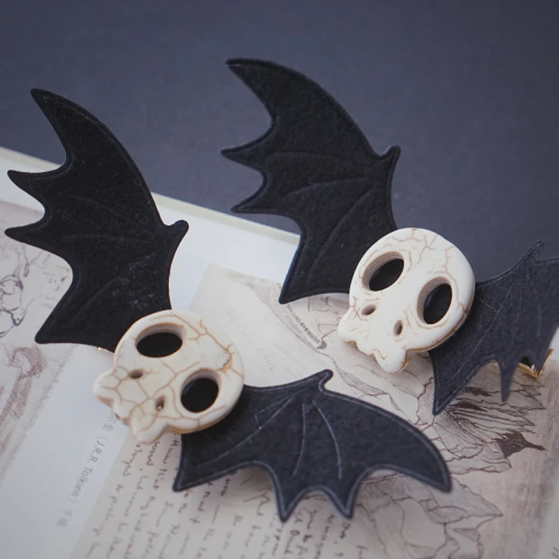 Gothic Halloween Skull Bat Wings Hairpin Steampunk Cross Hair Clips accessori per capelli per ragazza Cosplay