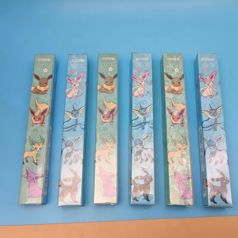 

6pcs Pokemon Gel Pens Cute Eeveelution 0.5mm Black Pen Blind Box Student Kawaii Stationery School Supplies Surprise Gifts