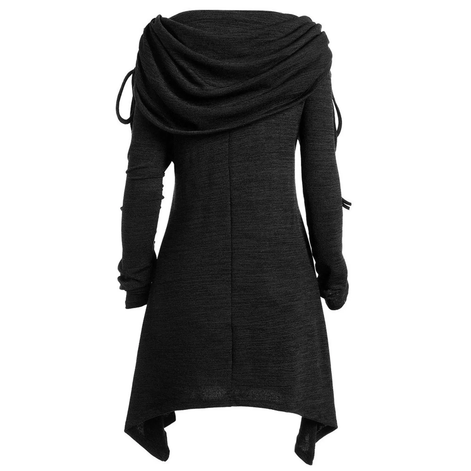 Vestido Irregular con estampado de copos de nieve de Papá Noel para mujer, vestidos informales con cuello con volantes para vacaciones, vestido ajustado de manga larga para otoño