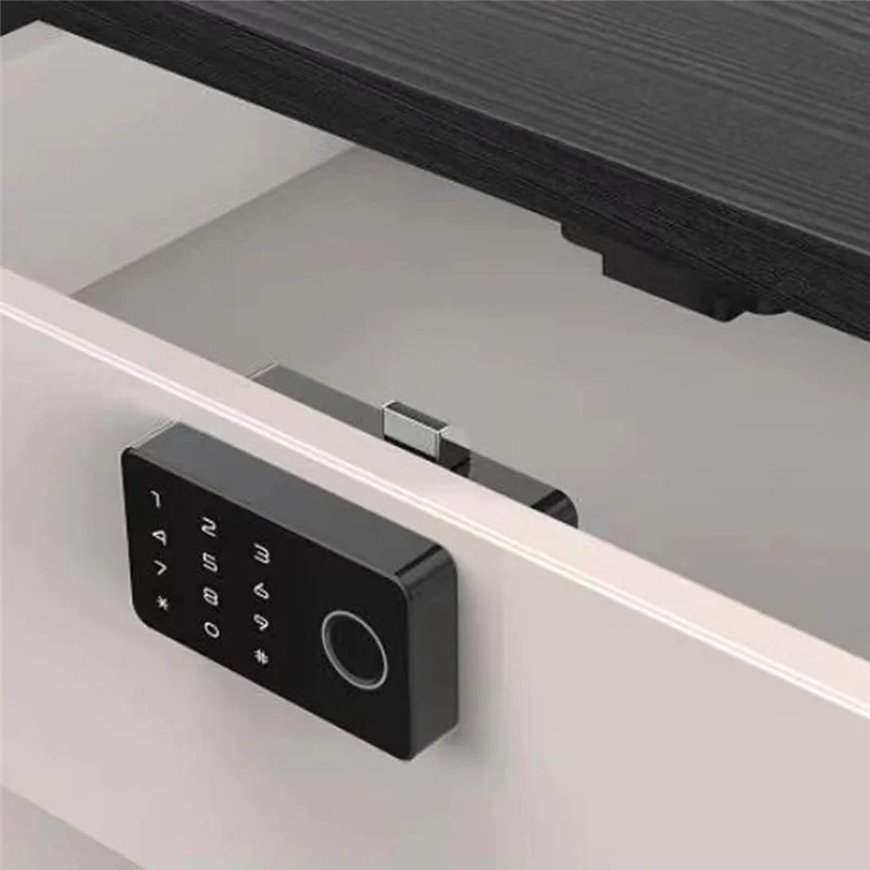 THIVN-Tuya Inteligente Impressão Digital Sem Punch Cam Lock Armário Fechadura Porta Gaveta Arquivamento Post Mail Locker Fechaduras de Armário