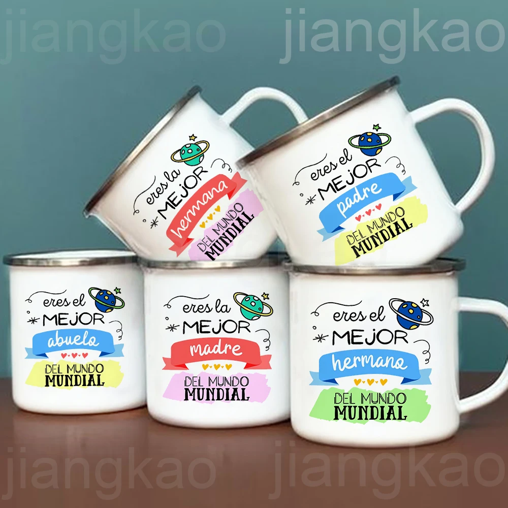 

You Are Best Mom Dad Sis Bro Grandpa in The World Кружка с принтом Кофейные чашки Кемпинг Эмалированная чашка Праздничные подарки на день рождения для семьи