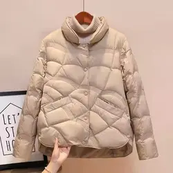 Damesjack 2024 Nieuwe Herfst Winterparka 'S Vrouwelijke Licht Dunne Katoenen Jas Femme Casual Korte Warme Basis Bovenkleding Dames Top