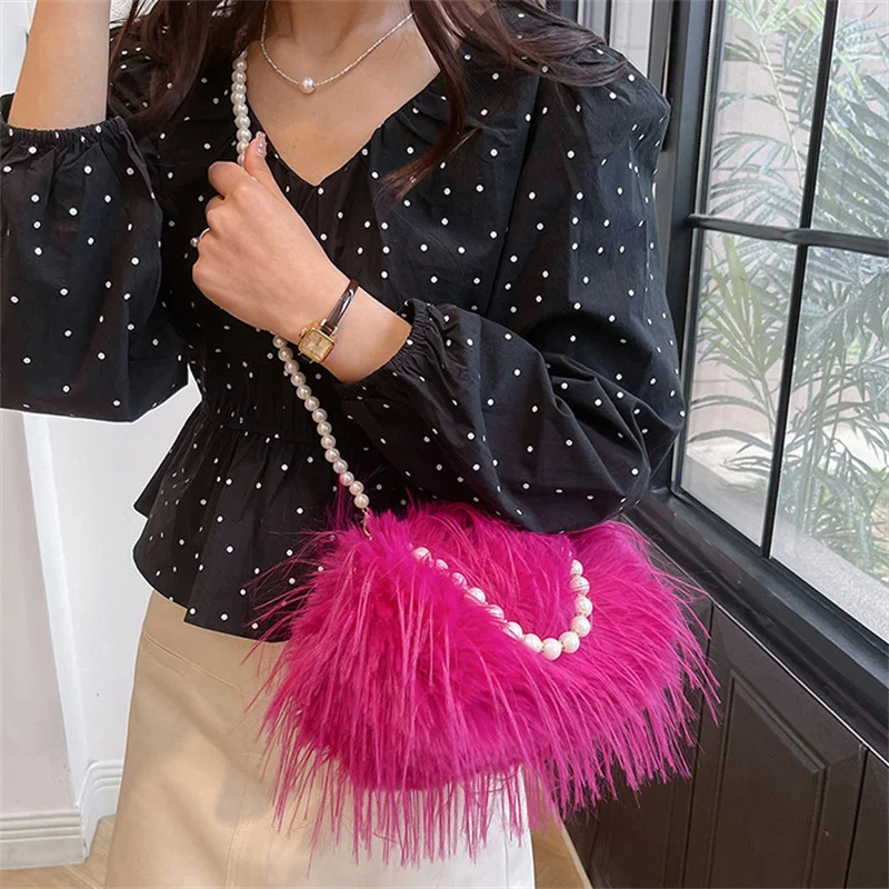 

Faux Fur Bags for Women CrossBody Bag Shoulder Bag Women's Cloud Bag Satchel Bag Women Clutch Evening Bag Female Shoulder Bags