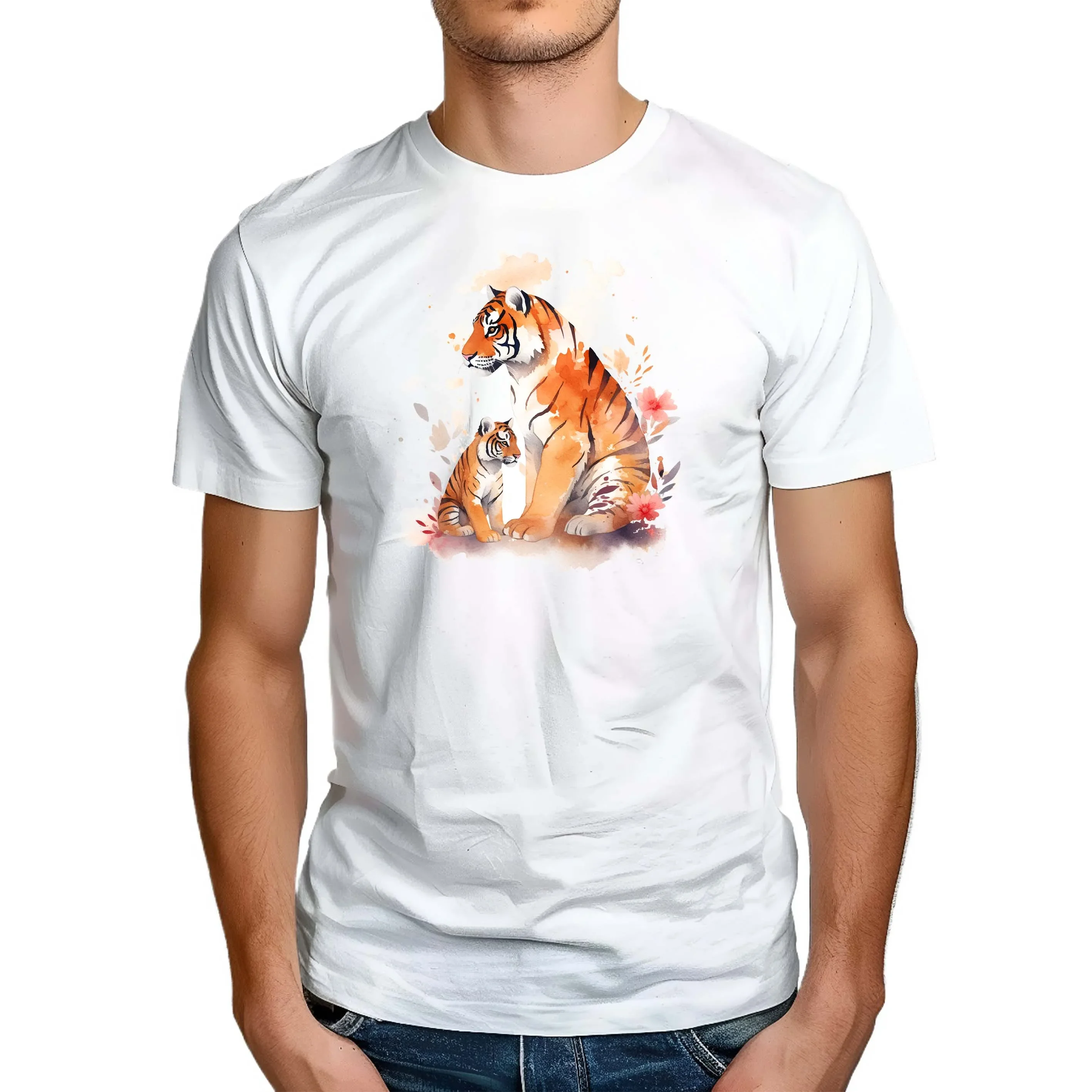 Our First Mothers Day Tiger Customized T Shirt Design Cotton My Own Photo Men Women Tees Tshirt Custom Print Logo Brand Graphics