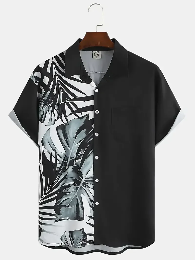 Men's Short-sleeved Casual Daily Going Out Shirts & Spring, Summer and Autumn Shirts & Coconut Tree Print Style Tops and Shirts