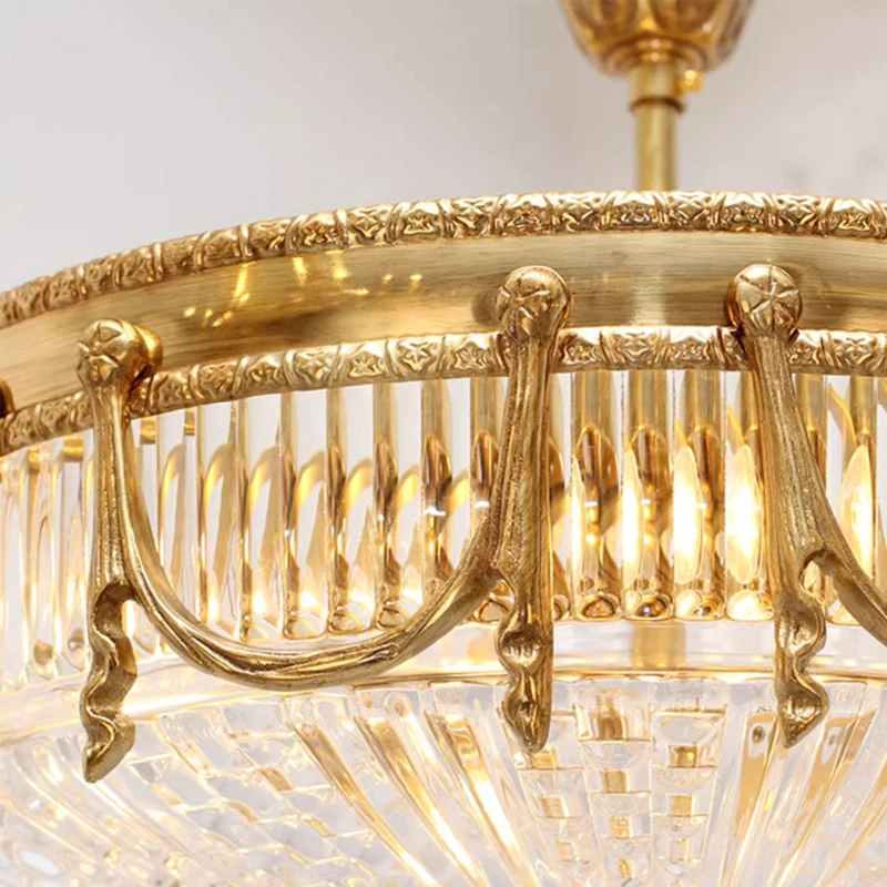 Neoclassical Design Lighting Victorian Ceiling Lamp Luxury Classical Brass Glass Ceiling Lights