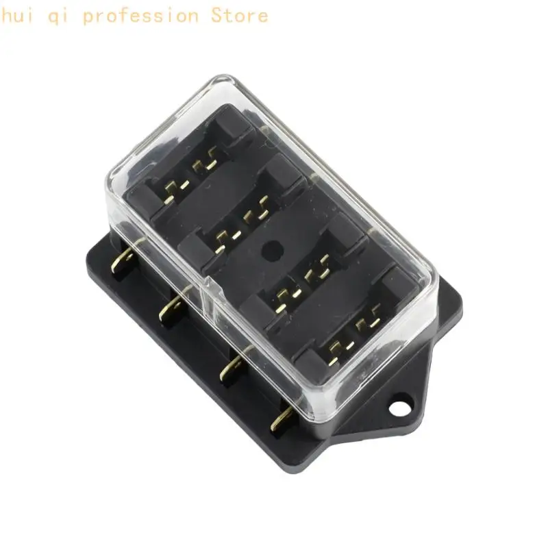 Vehicle Blade Terminal Box with Dust Cover, Mountable Slot Layout, ABS Housing Suitable for 12V 24V Circuit Service H8WE