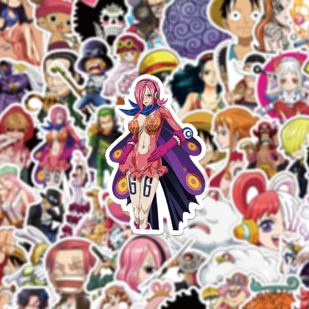 10/30/50pcs Classic Cool Anime ONE PIECE Stickers Nami Luffy Zoro Cartoon Decals Skateboard Phone Notebook Kids DIY Sticker Toy