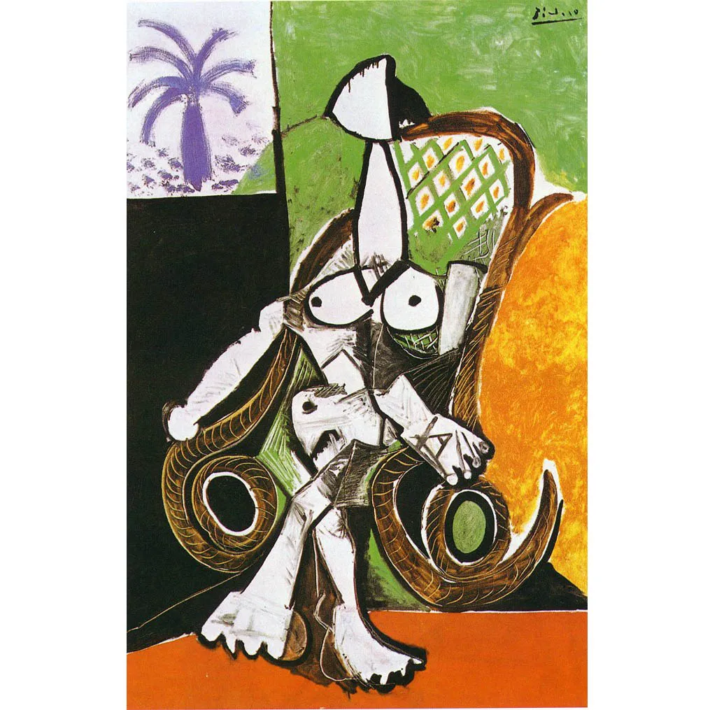 Naked woman in rocking chair (1956) by Pablo Picasso Abstract oil painting on canvas Hand painted famous painting reproduction