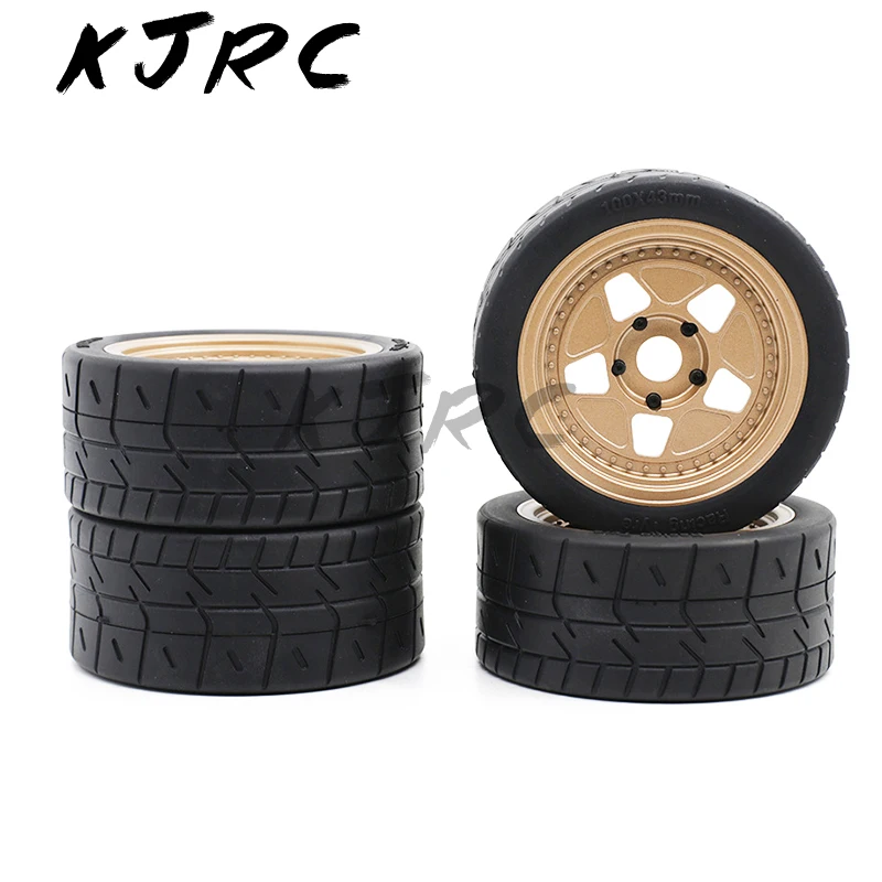 

KJRC 4 Pcs 100mm RC Tires Wheel 17mm Hex Hub 8585 Tyre For ARRMA ZD Racing EX07 1/7 4WD Brushless RC Racing Car