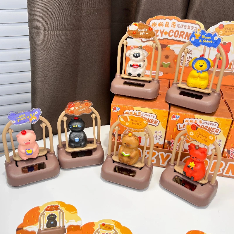 الإبداع كسول الزاوية سوينغ صندوق أعمى لطيف الكرتون الحيوان سوينغ مكتب سطح المكتب زينة زخرفية سيارة حلية مفاجأة هدية