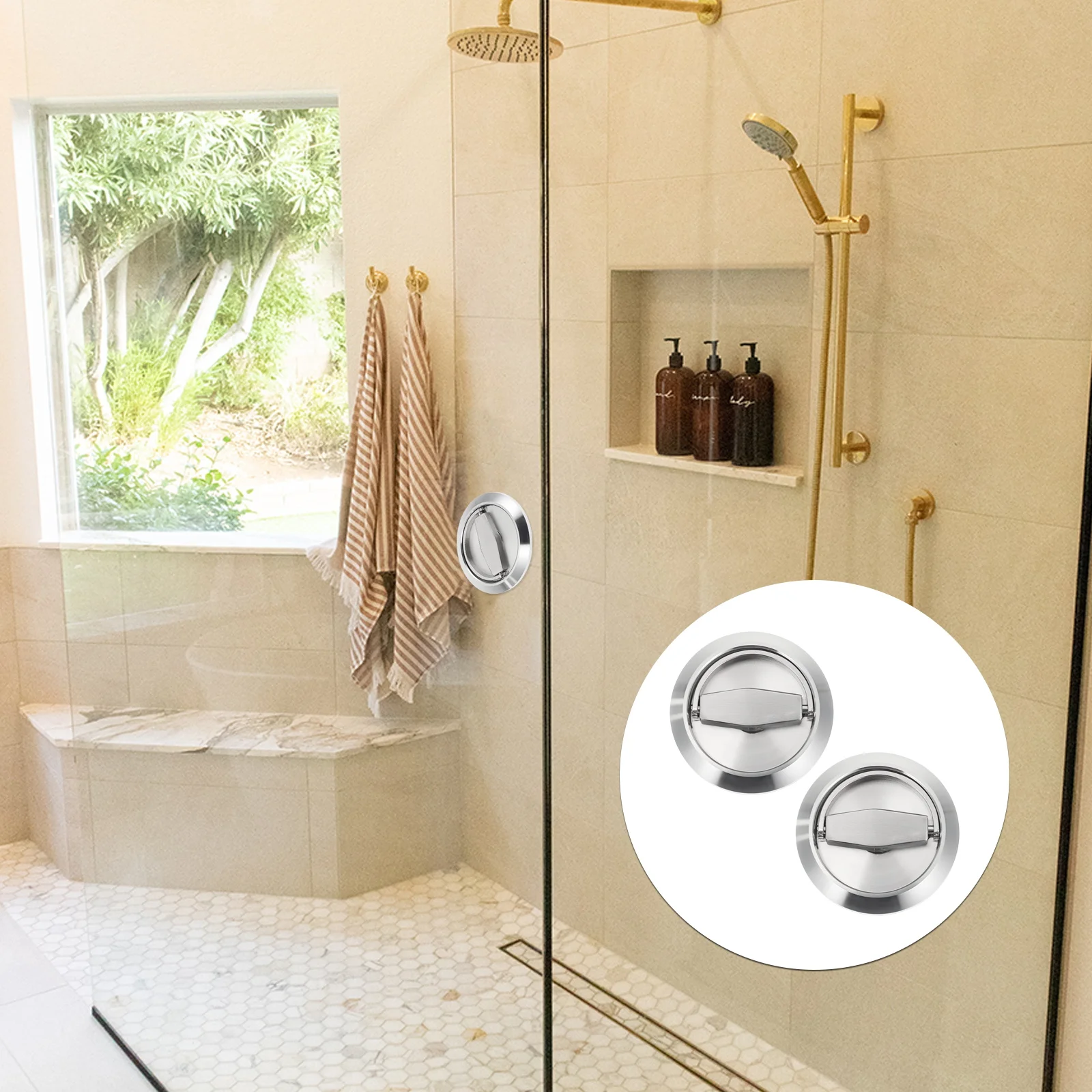 

2pcs Stainless Steel Recessed Invisible Pull Ring Handles 304 Grade Sliding Door Lock Bathroom Furniture Durable Hidden Cupboard