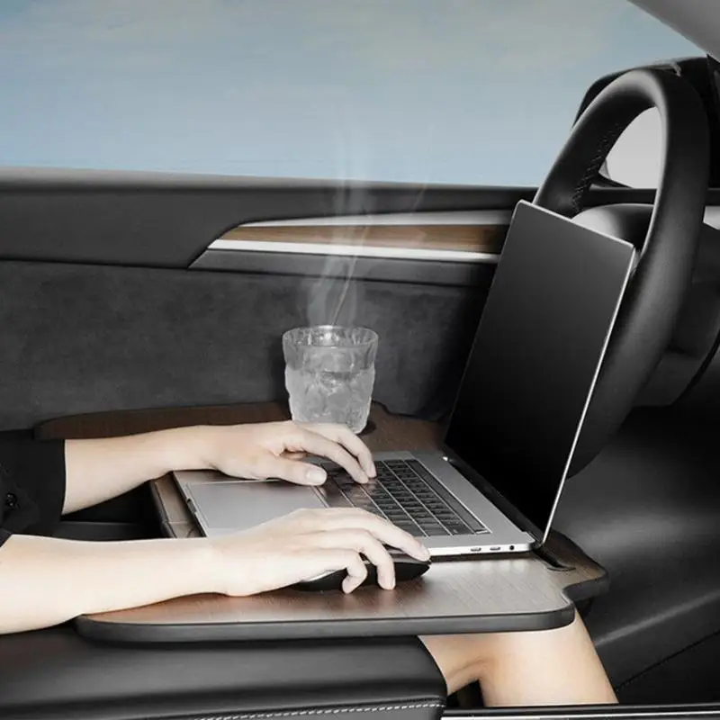 For Tesla Car Tray Table For Laptop Work Table Car Laptop Desk Non-Slip Desk Sedan And SUV Steering Wheel Food Table Multi-Use