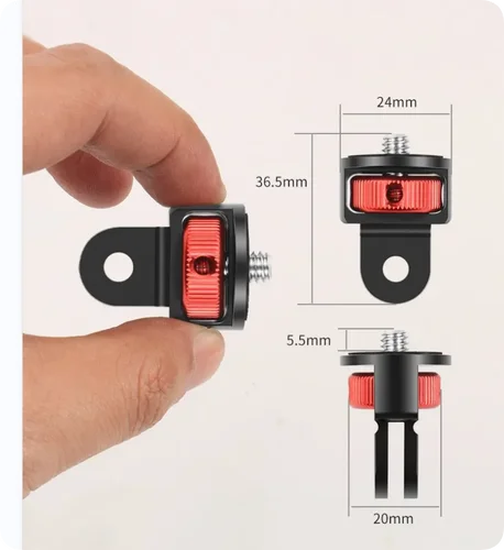 Imagen 1 del producto Adaptador de trípode de tornillo de 1/4 pulgadas, soporte de montaje giratorio 360 para GoPro 13 12 11 10 9 8 Insta 360 X5 X4 DJI OSMO 360 Action 5 Pro 4 3