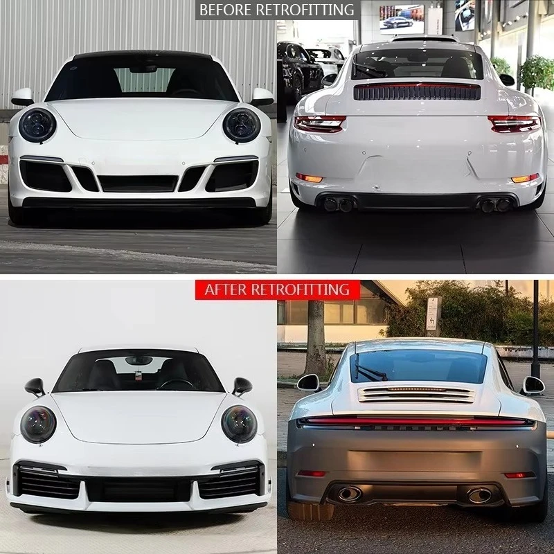 2012-2019 911 991 Car Modification Upgrade 992 Rear Mudguard Fog Light Taillights Turn Signal Body Kit New Bolt-On Universal