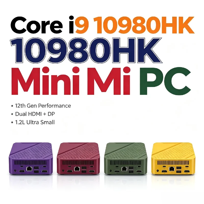 Intel i9 10980HK Mini Computer 16GB DDR4 2TB NVMe SSD Triple 4K WiFi6 BT5.2 High Performance Student Home Pro