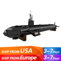 MOC Virginia Attack Submarine Model Strategic Nuclear Submarine Building Blocks  Arms Warship Sets Puzzle Toys Children's Gift