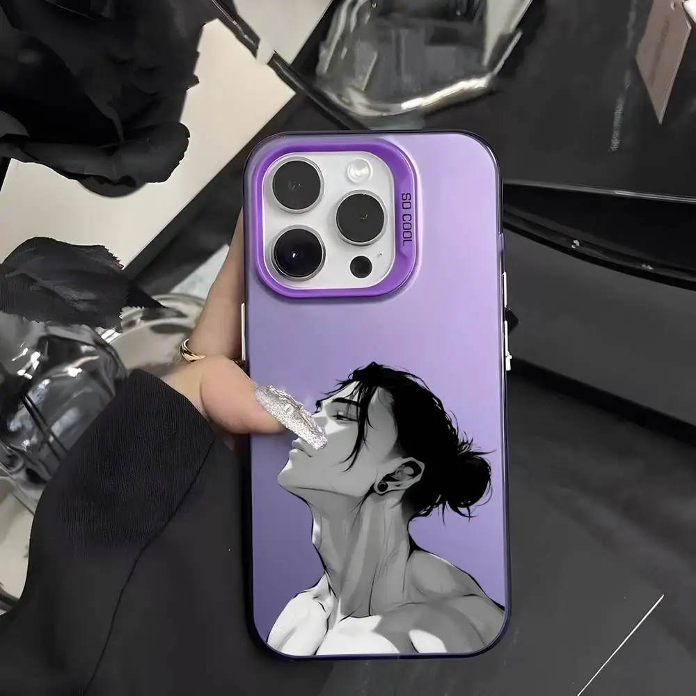 1pc Geto Suguru Custodia per telefono per IPhone 17 17Air 16 15 14 13 12 11 Pro Max Plus Argento colorato