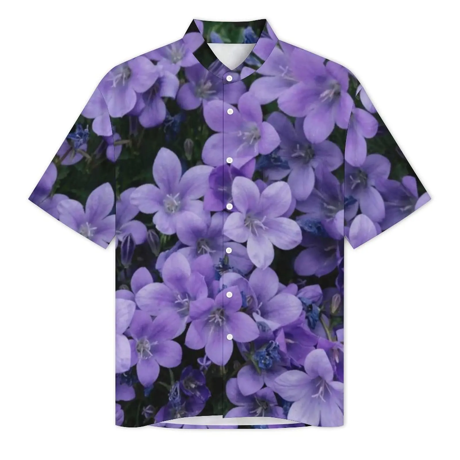 Summer Shirt Beach Lavender Floral Blouses Purple Adorable Flowers Casual Shirts Male Short Sleeve Streetwear Oversized Clothing