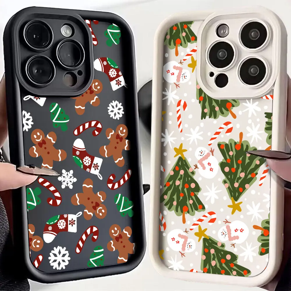 Christmas Elk Snowman Santa Clau Phone Case for Samsung S25 S24 S23 S22 S21 S20 Note 20 FE Plus Ultra 5G Soft Silicone TPU Cover