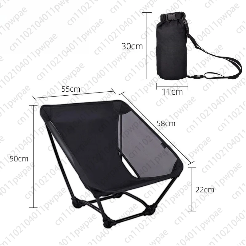 Hiking Camping Chair, Lightweight Ground Chair, Ultra-Lightweight Outdoor Folding Four-Legged Chair