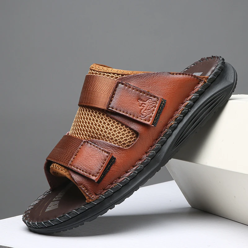 

High Elastic EVA Men Slippers Light Weight Shockproof Design Non Slip Bottom Bathroom Beach Walking Leisure Shoes