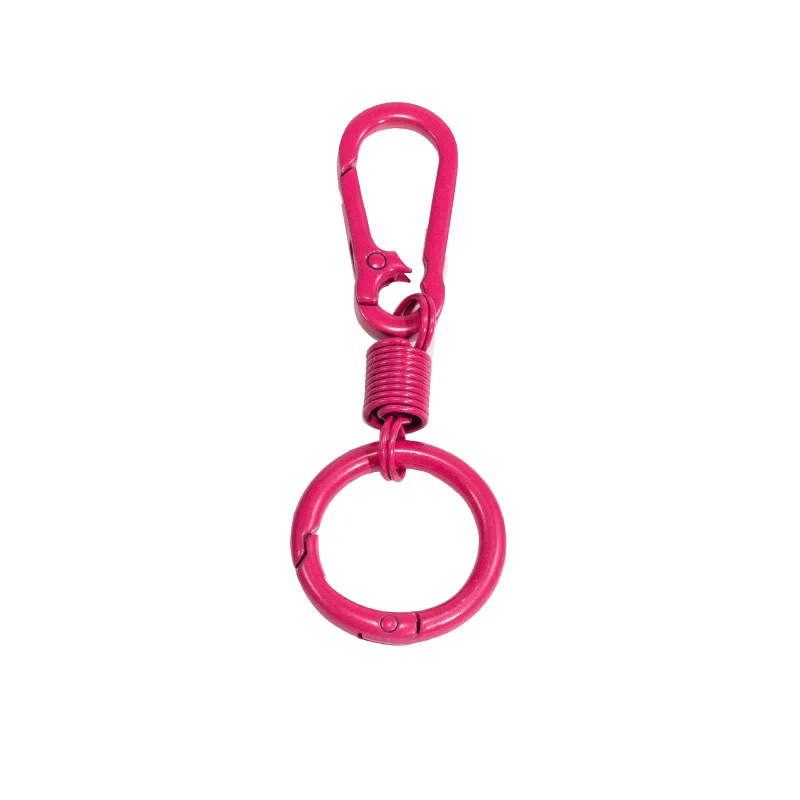 2pcs Colorful Spring Keychain Carabiner Buckle Key Rings