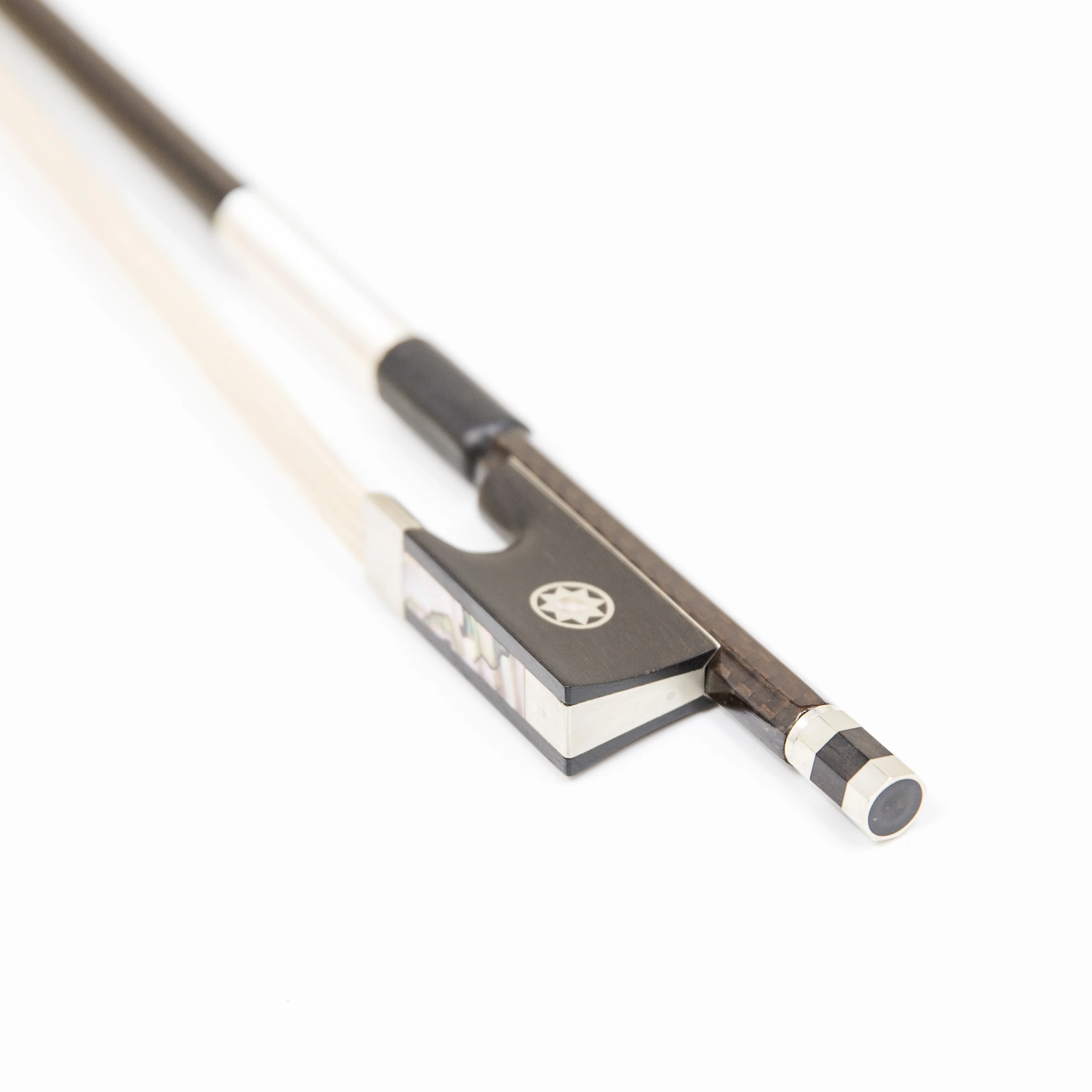 

STLF Well Balance Brown Stick Customization Frog 4/4 White Horse Hair Braided Carbon Fiber Violin Bow